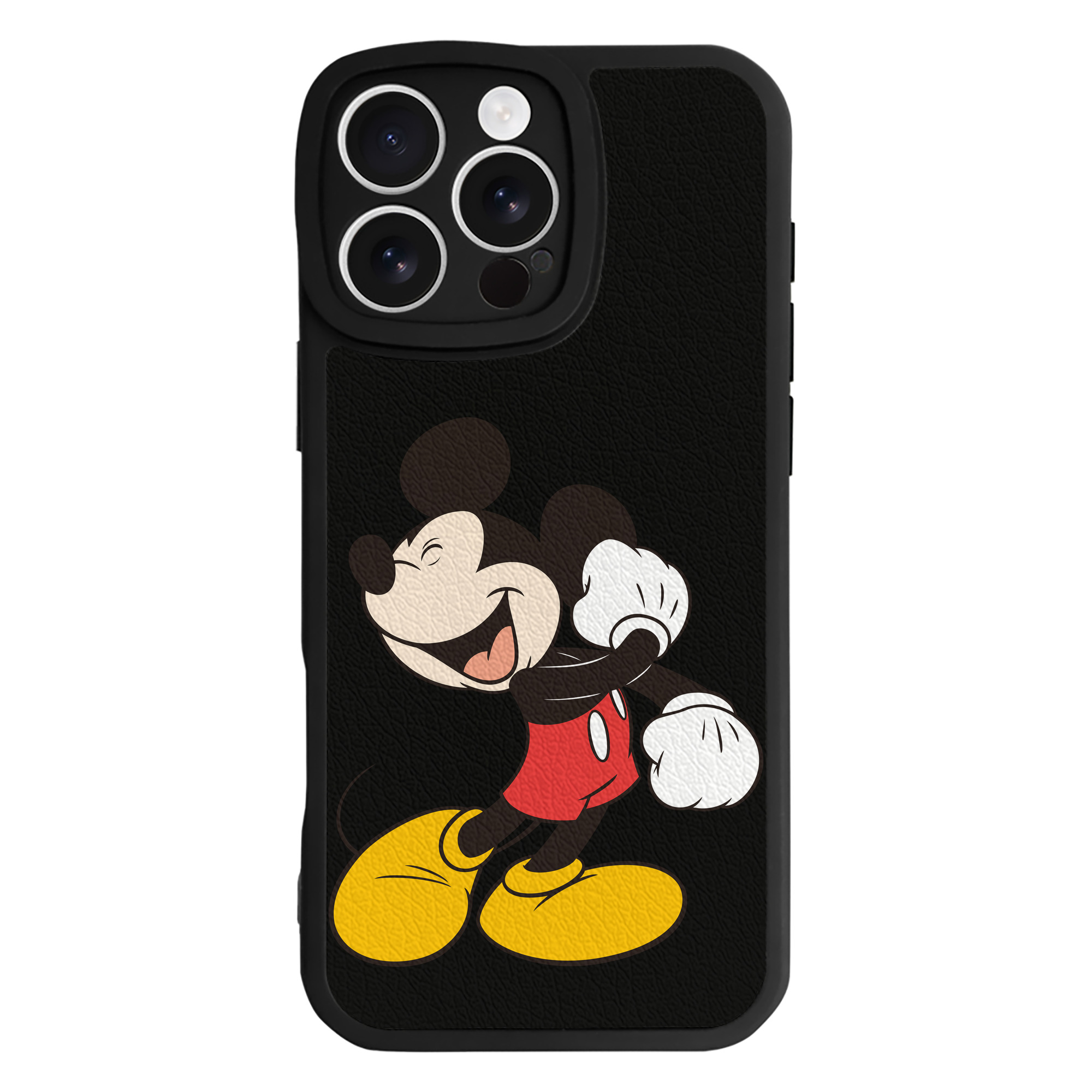 （画像用） ミッキーマウス Mickey Mouse 【iPhone 16シリーズ対応】シリコンスマホケース（レザー調） 材質：シリコン